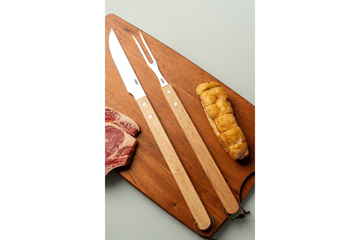 CONJ CHURRASCO 2555/101 2PCS GARFO/FACA BRINOX