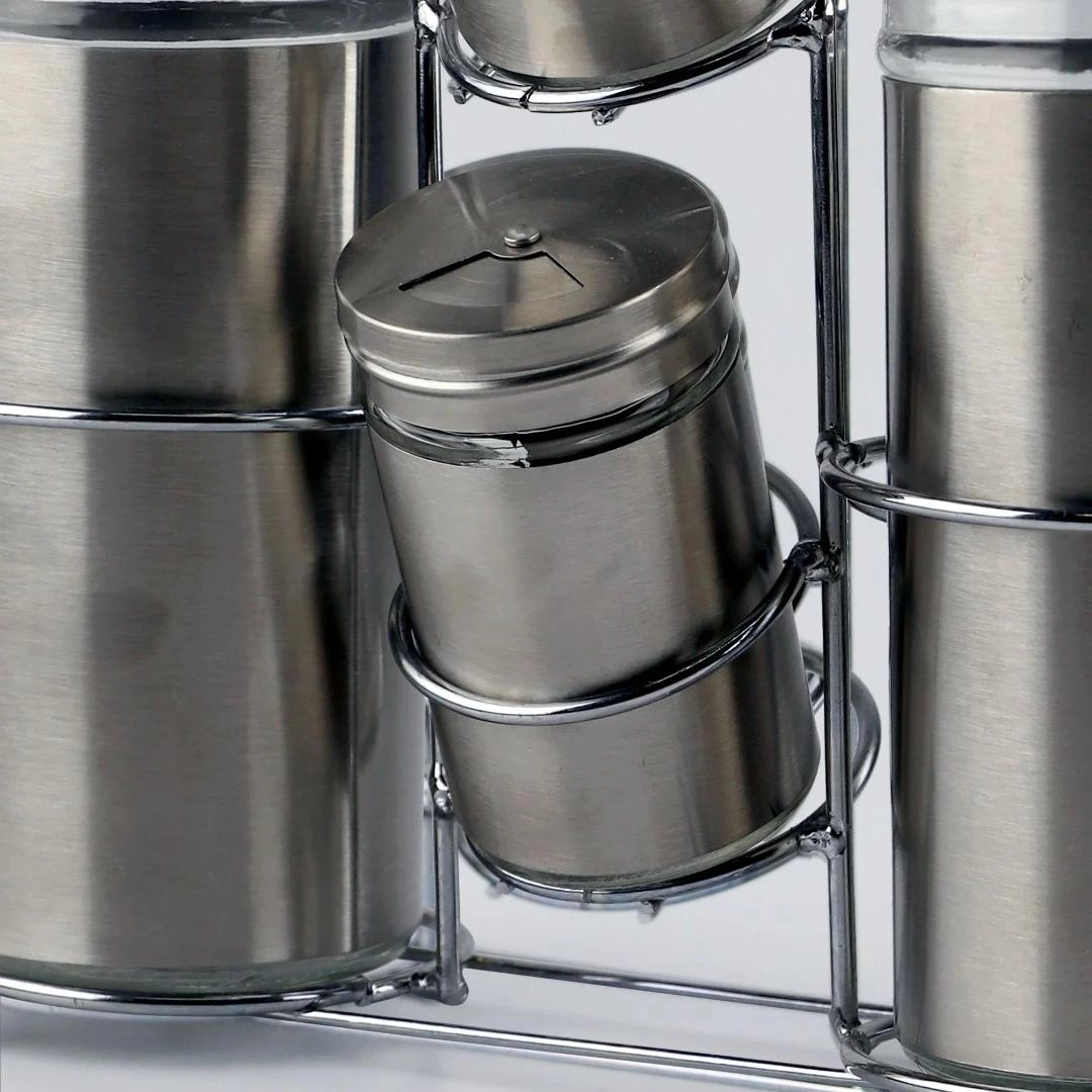 Conj Galheteiro 4pcs Vidro Suporte Metal Fullfit