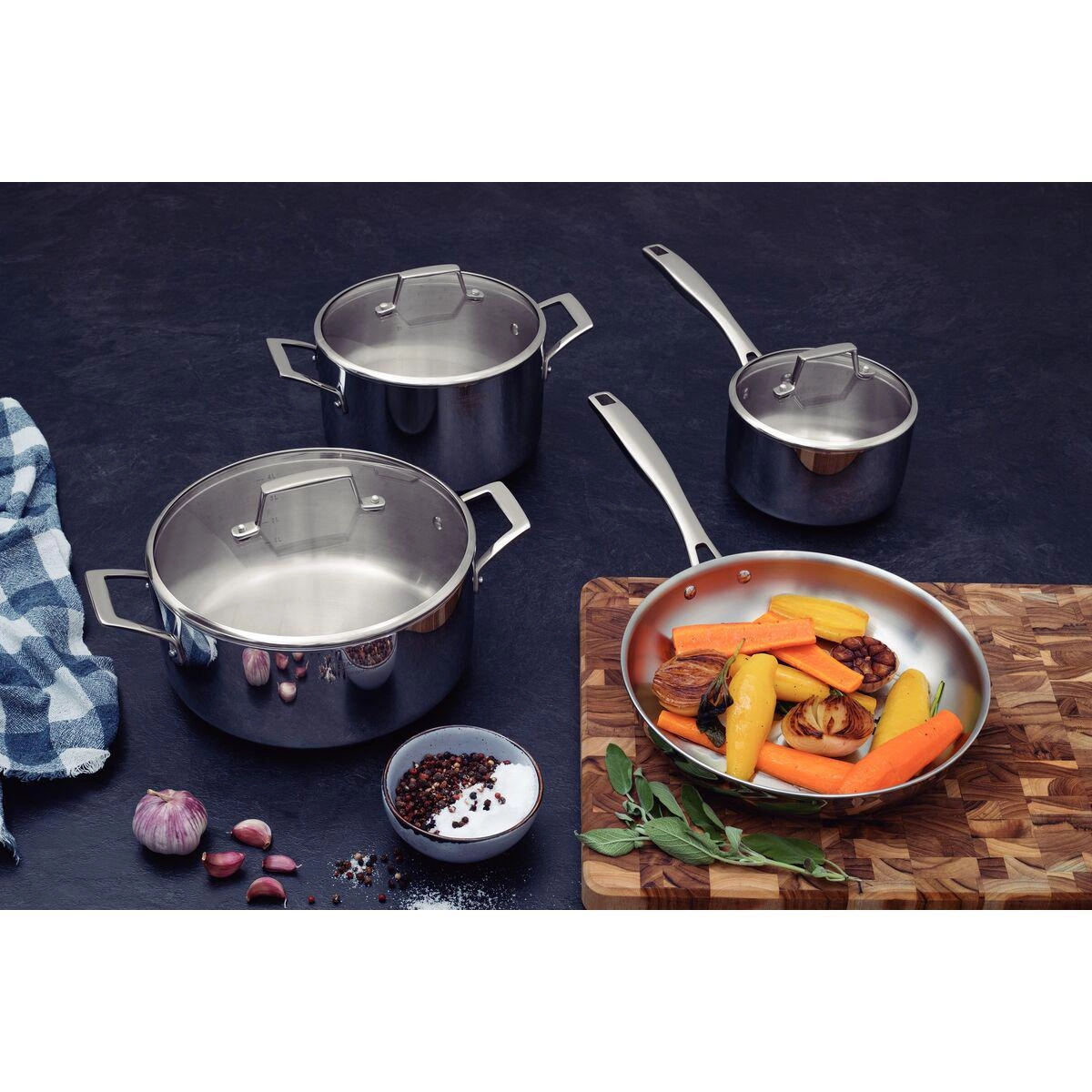 CONJ PANELAS 65140/004 GRANO 4PCS INOX TP VIDRO TRAMONTINA