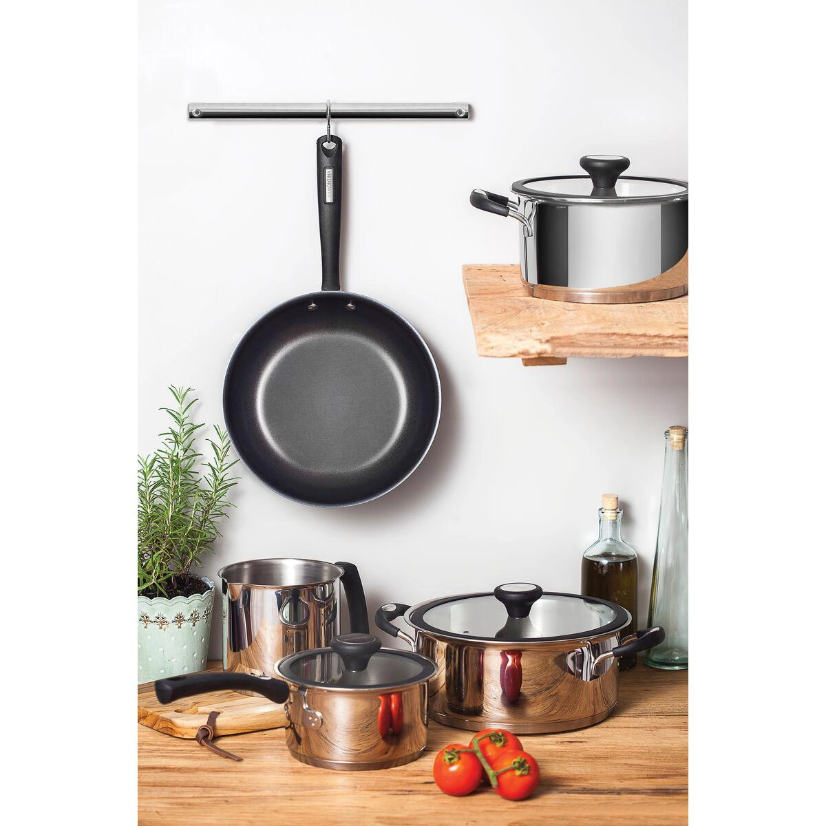 Conj Panelas Solar Silicone 5pcs Inox Tramontina