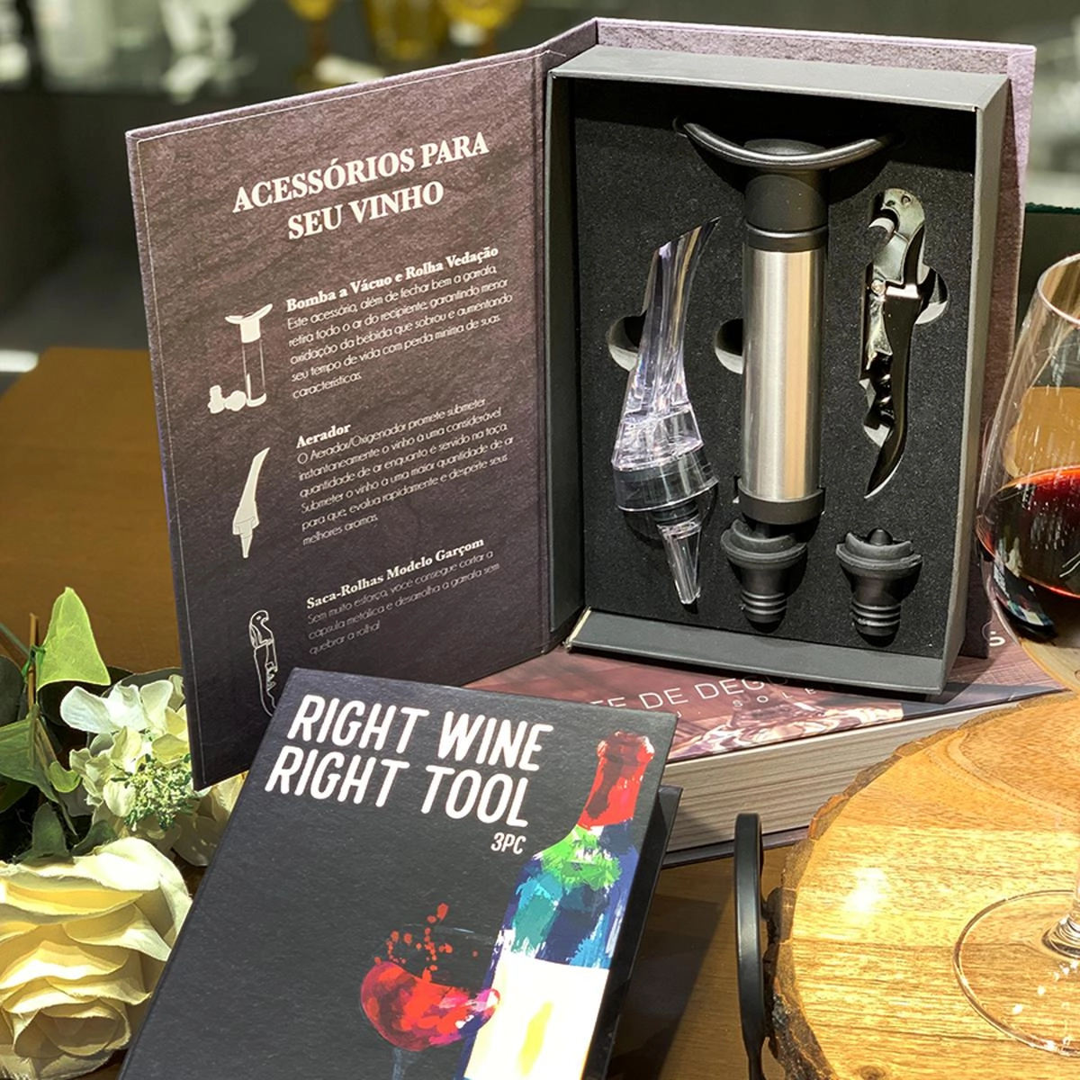 Conj Vinho 3pcs C/ Caixa Rojemac