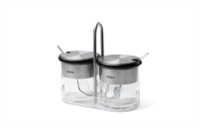 Conjunto 2 Porta Condimentos com Colher Crystal 110 ml Brinox