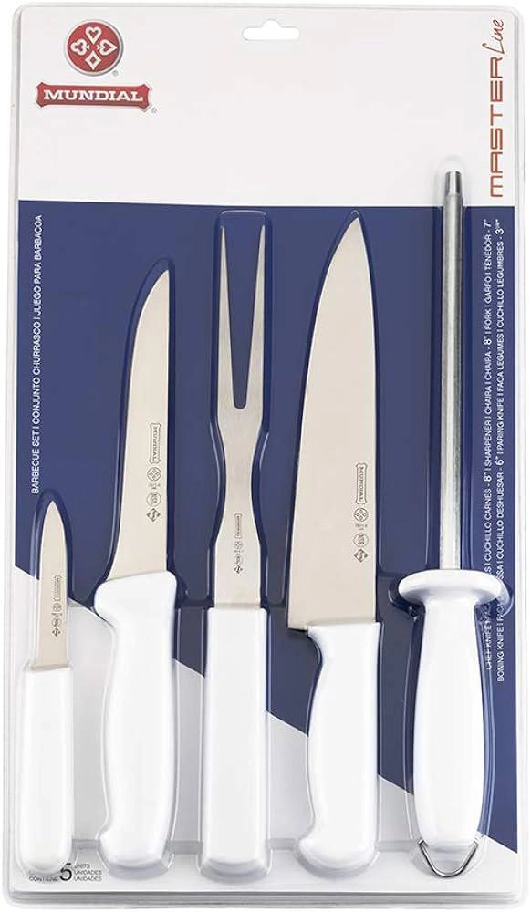 Conjunto Churrasco Master Line 5pcs Mundial - Branco