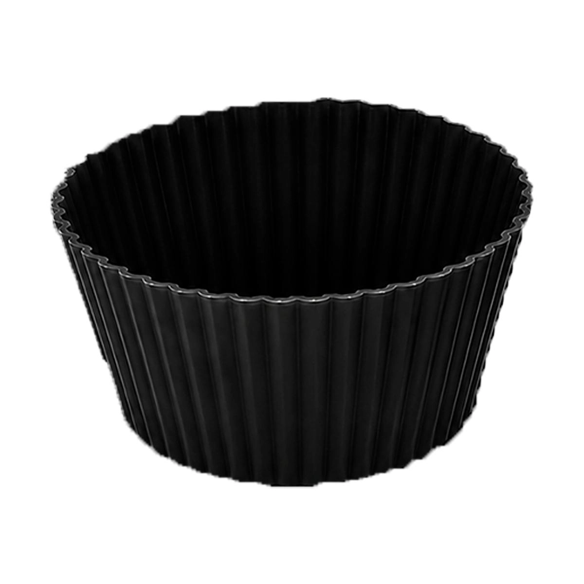 Conjunto com 6 formas para cupcake em silicone Paniffic 7 cm preto - Wellmix