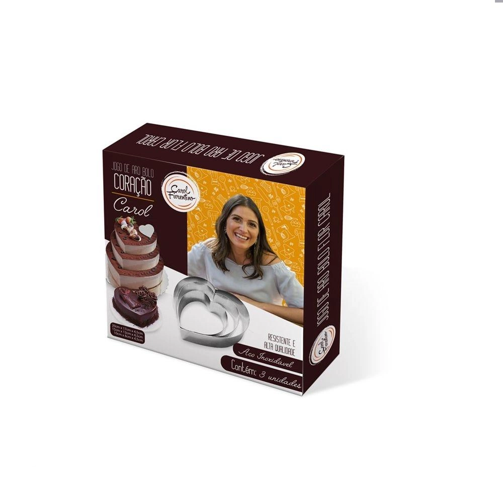 Conjunto de 3 Aros para Bolo Coração Carol Yangzi