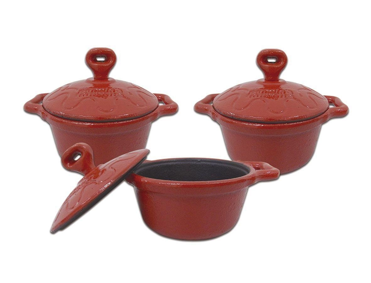Conjunto de 3 Caçarolas Mineirinha Fumil - Vermelho