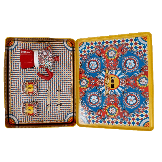 Conjunto de cafeteira Moka com 2 copos 2 xícaras Dolce &amp; Gabbana - Imeltron