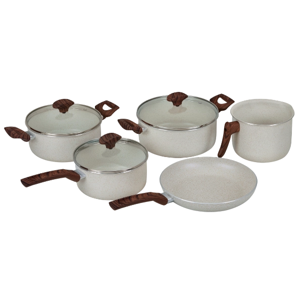 Conjunto de panelas bege Petra 5 peças - Multiflon