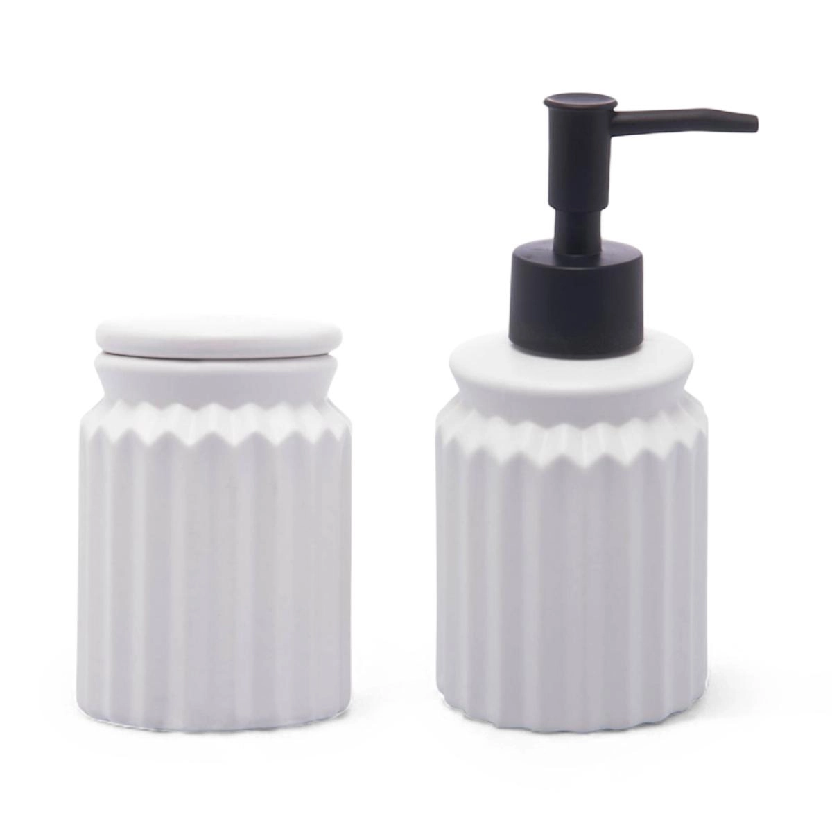Conjunto para Banheiro Stripes 2 Peças de Cerâmica Lyor Design - Branco