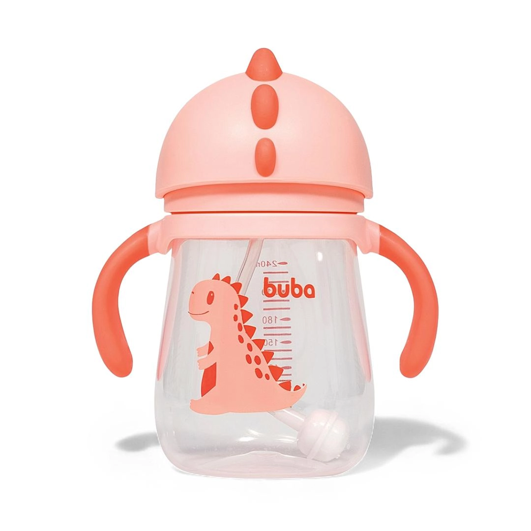 Copo Dino Com Alca 240ml Buba- Rosa