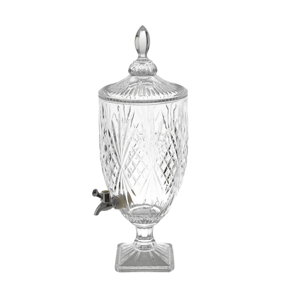Dispensador de bebida Brandon em cristal ecológico com pé e tampa 4 L 52 cm - Rojemac