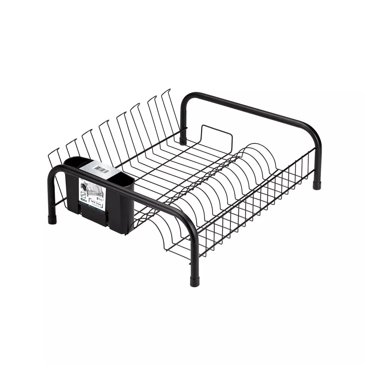 Escorredor de louça New Cama Black com porta talheres e copos - Arthi