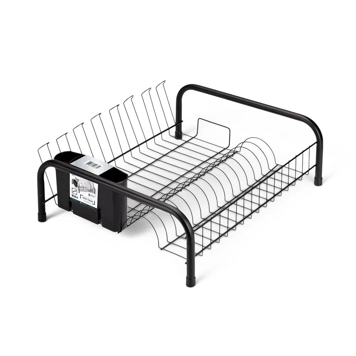 Escorredor de louça New Cama Black com porta talheres e copos - Arthi