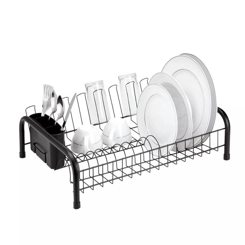 Escorredor de louça New Cama Black com porta talheres e copos - Arthi