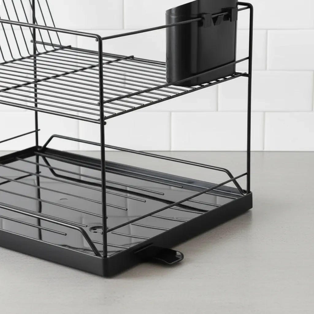 Escorredor de louças duplo Dry preto - Forma