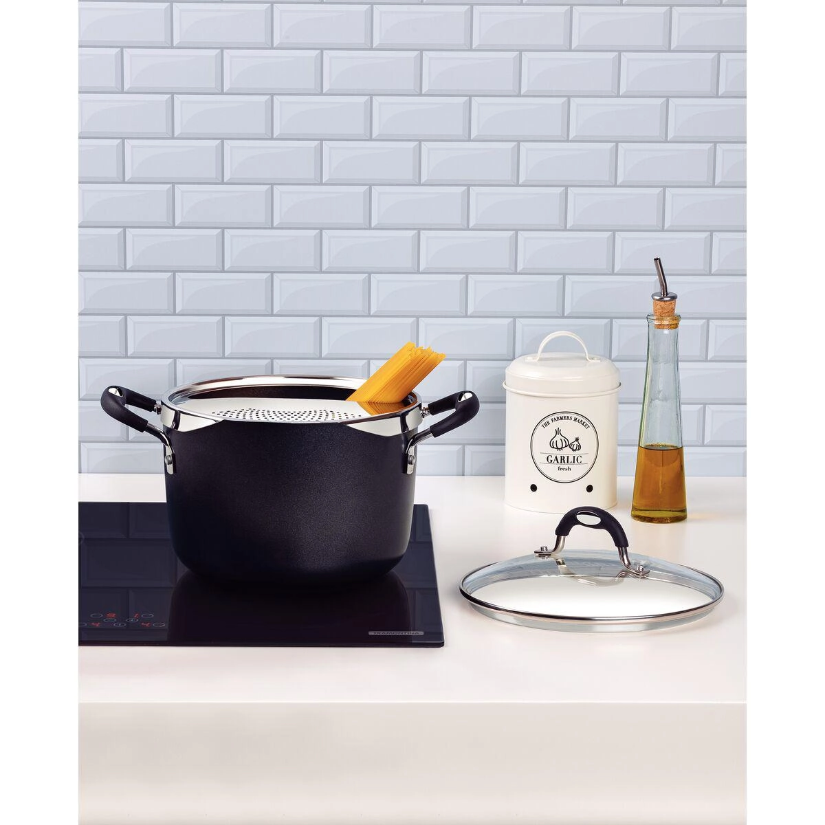 ESPAGUTEIRA 28709/022 MONACO INDUCAO PRETO 22CM 5,4LTS ALUMINIO C/ REV ANTIADERENTE TRAMONTINA