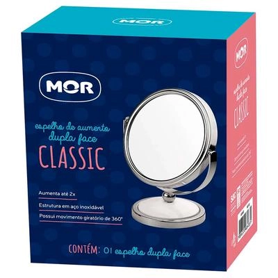 ESPELHO DUPLA FACE 8483 AUMENTO CLASSIC MOR