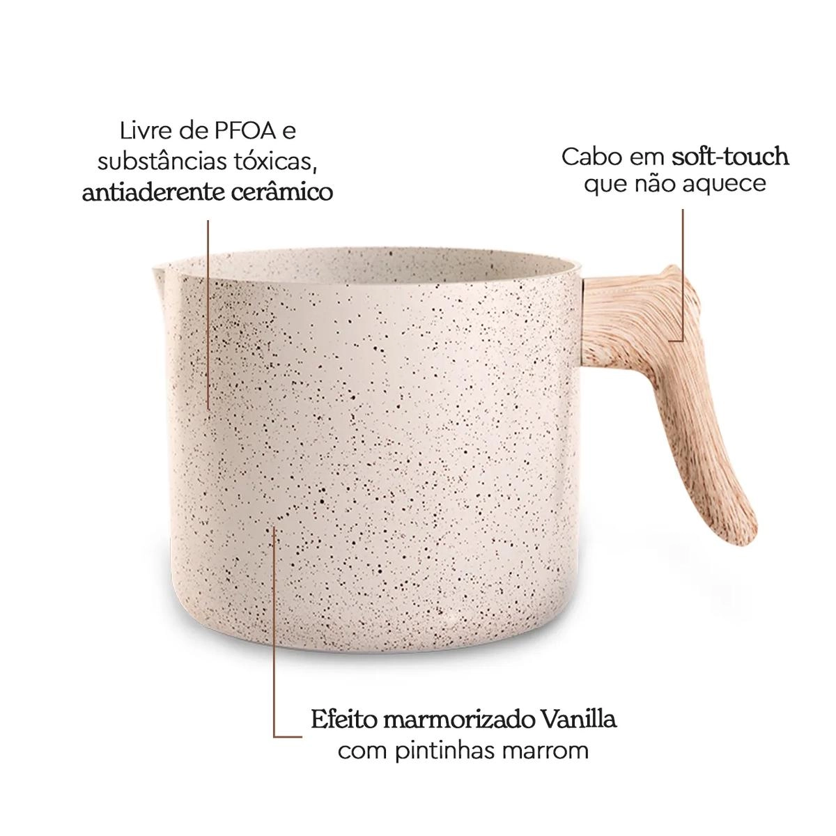 Fervedor Ceramic Life Sirius Vanilla com indução 1,7 L 14 cm - Brinox