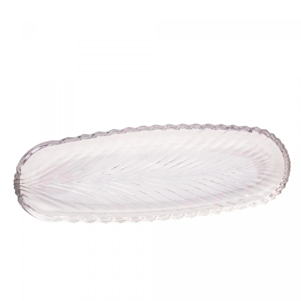 Folha Decorativa Leaf Cristal Chumbo 39,5x14cm Lyor Design