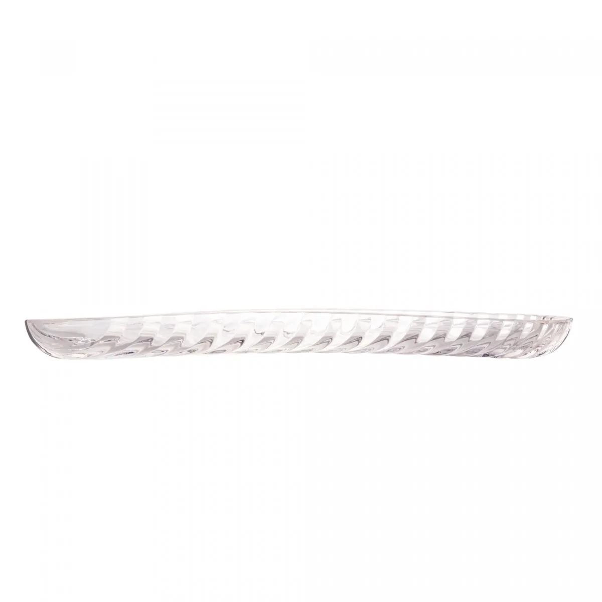 Folha Decorativa Leaf Cristal Chumbo 39,5x14cm Lyor Design