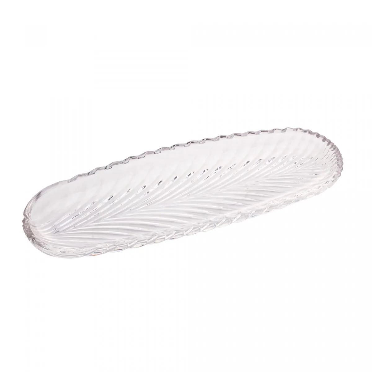 Folha Decorativa Leaf Cristal Chumbo 39,5x14cm Lyor Design