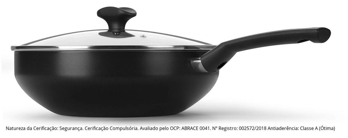 Frigideira 28 Wok Indução C/ Tampa Multiflon