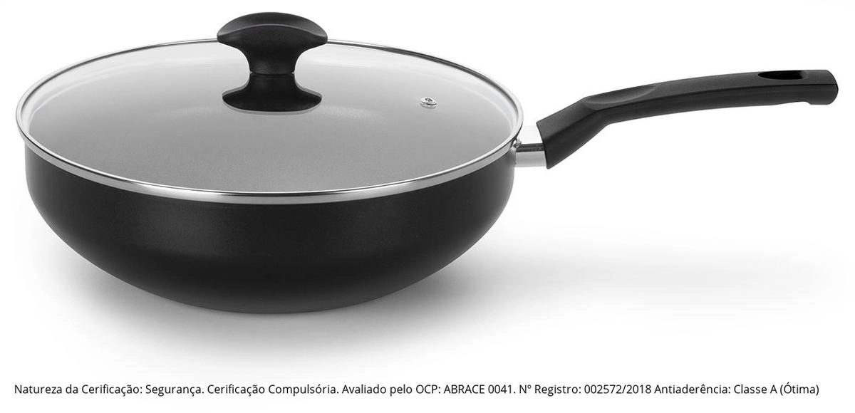 Frigideira 28 Wok Indução C/ Tampa Multiflon