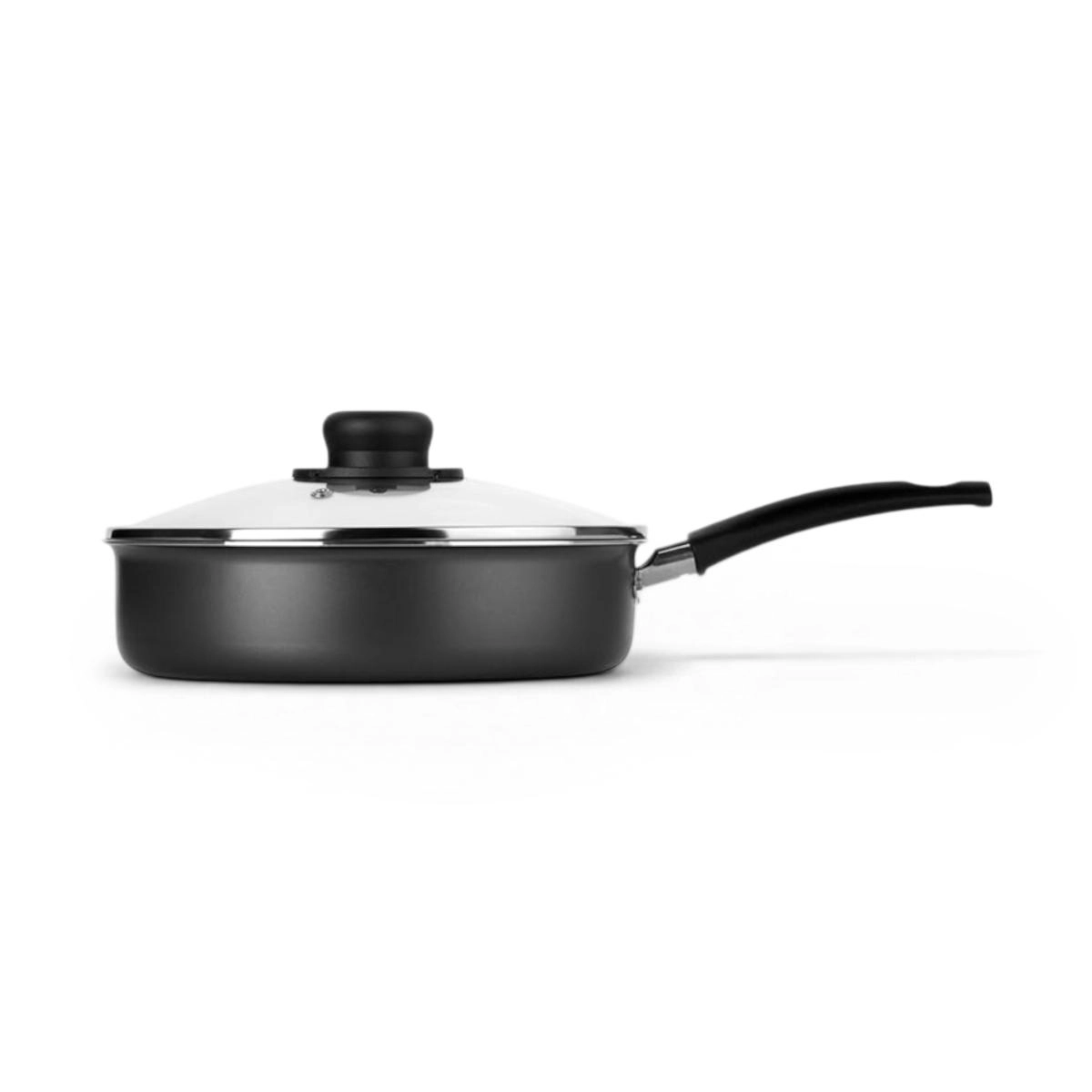 Frigideira Alta Gourmet 24 cm 2,3 Litros com Tampa de Vidro Multiflon 