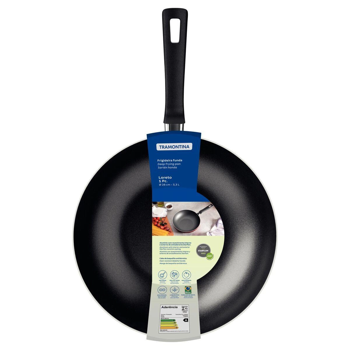 Frigideira Funda Loreto 28 cm 3,3 Litros Tramontina - Grafite