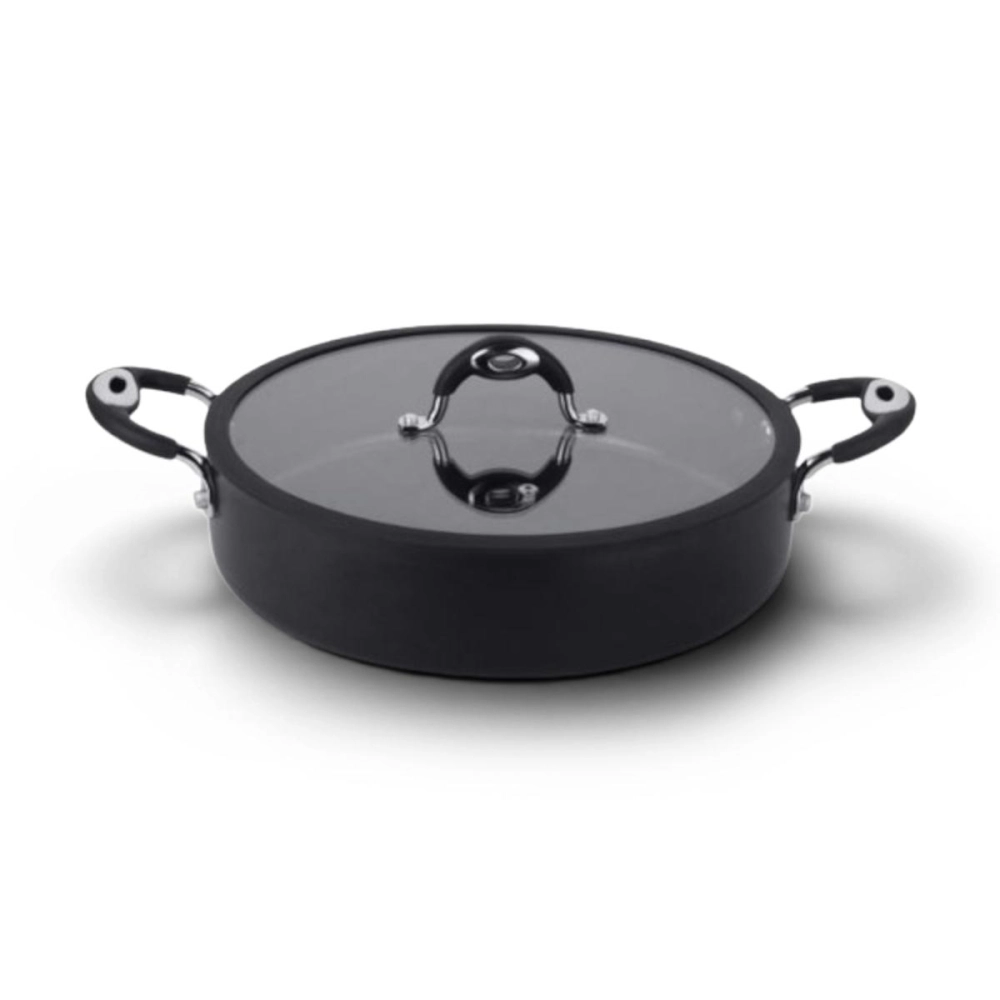 Frigideira Tegame 30 cm com Tampa de Vidro Multiflon 
