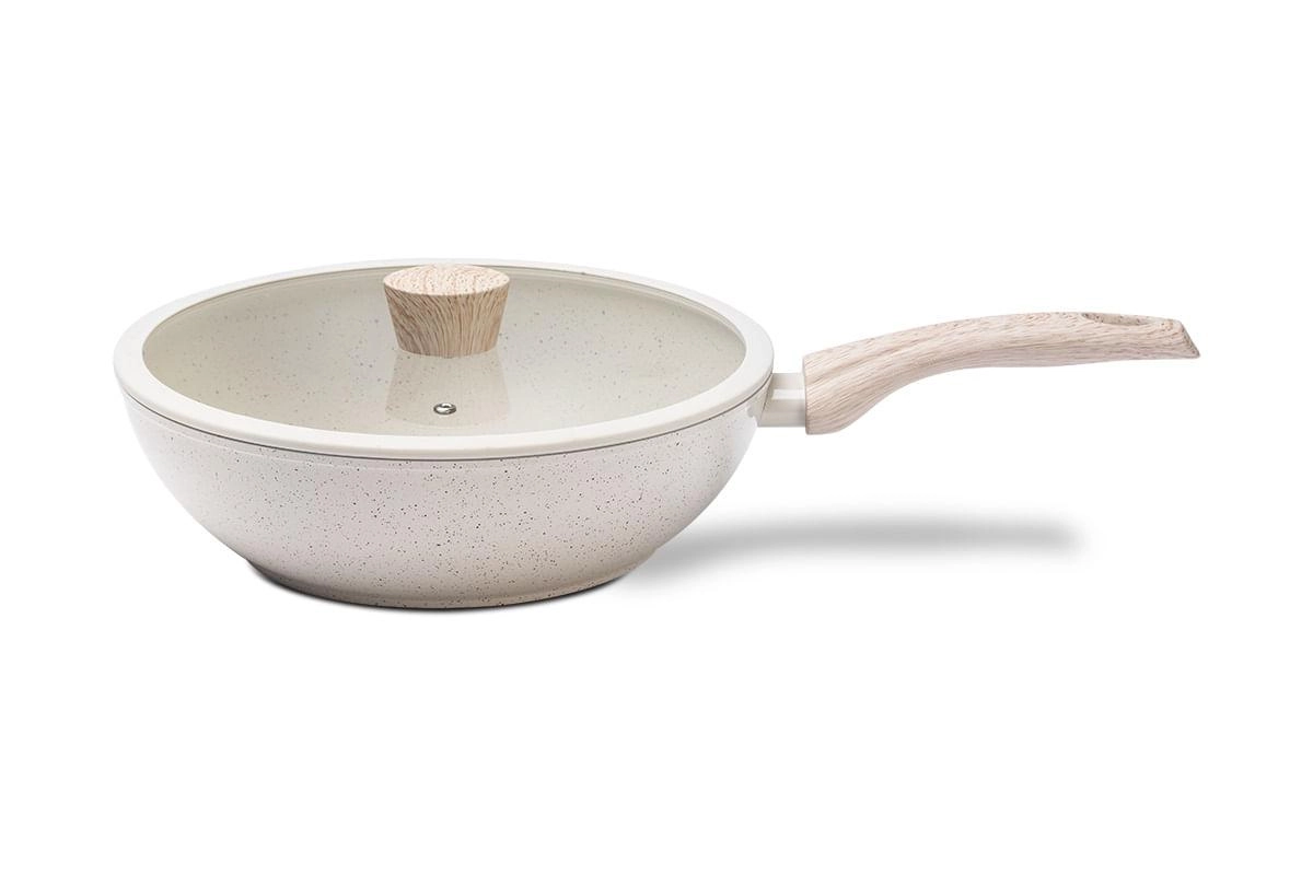 FRIGIDEIRA WOK 4814/157 C/ TAMPA SIRIUS VANILLA CERAMIC LIFE28CM 3,4LTS INDUCAO BRINOX