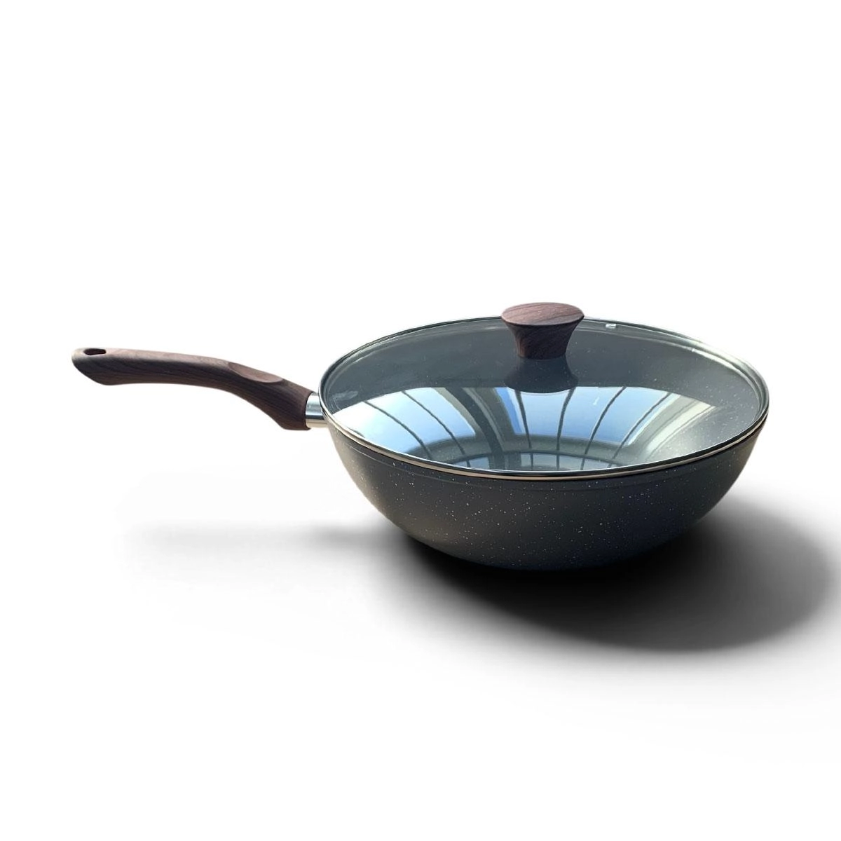 Frigideira wok de indução com tampa de vidro Verona cinza 4,3 L - Vista Home