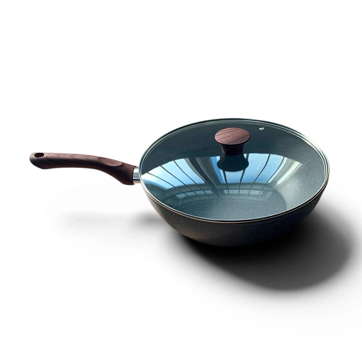 Frigideira wok de indução com tampa de vidro Verona cinza 4,3 L - Vista Home