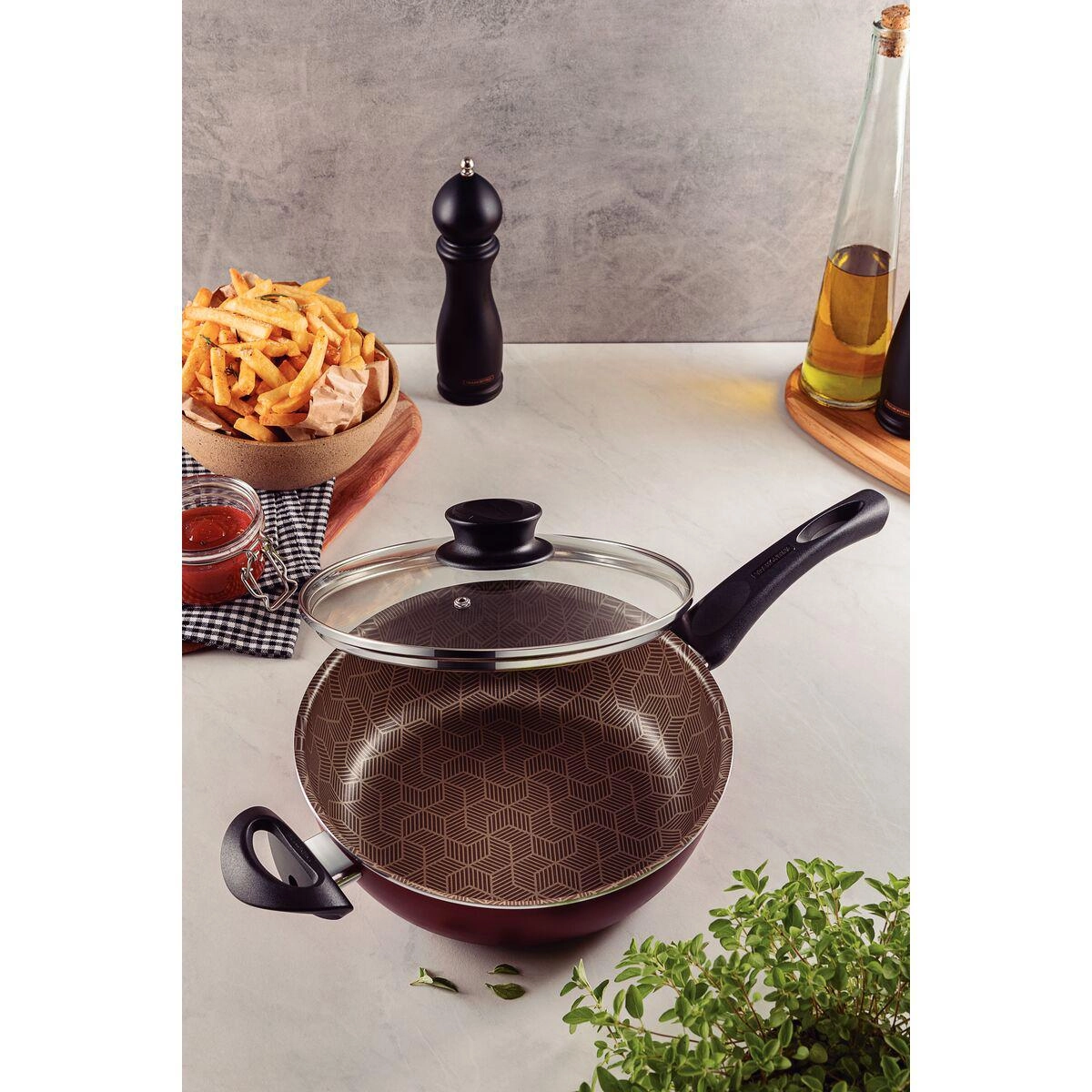 FRITADEIRA MULTIUSO 28518/724 PARIS 24CM 2,8LTS VERMELHO TRAMONTINA