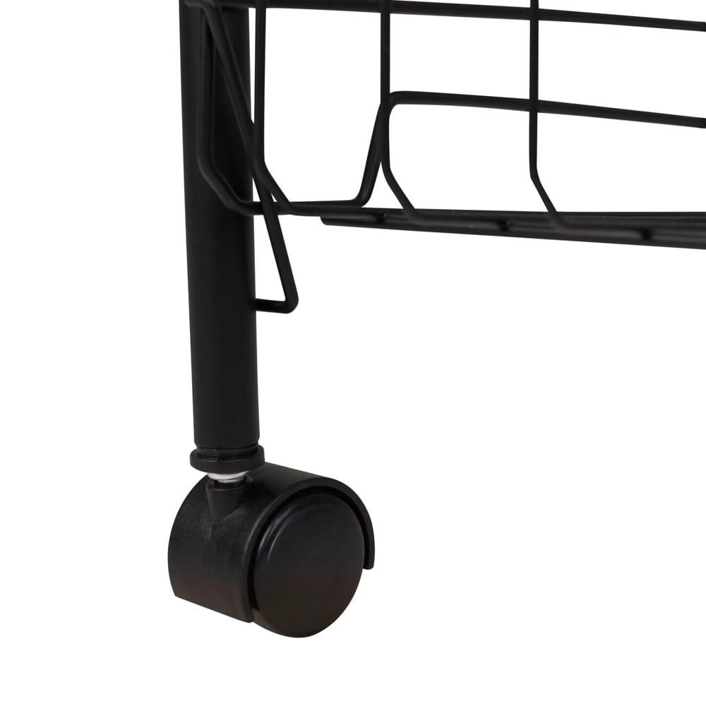 Fruteira 4 Andares com Rodas Mor - Preto