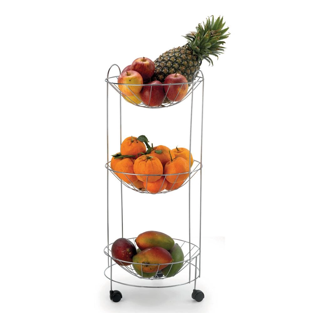 FRUTEIRA TRIPLA 1097 C/ RODIZIO REDONDA CROMADA ARTHI