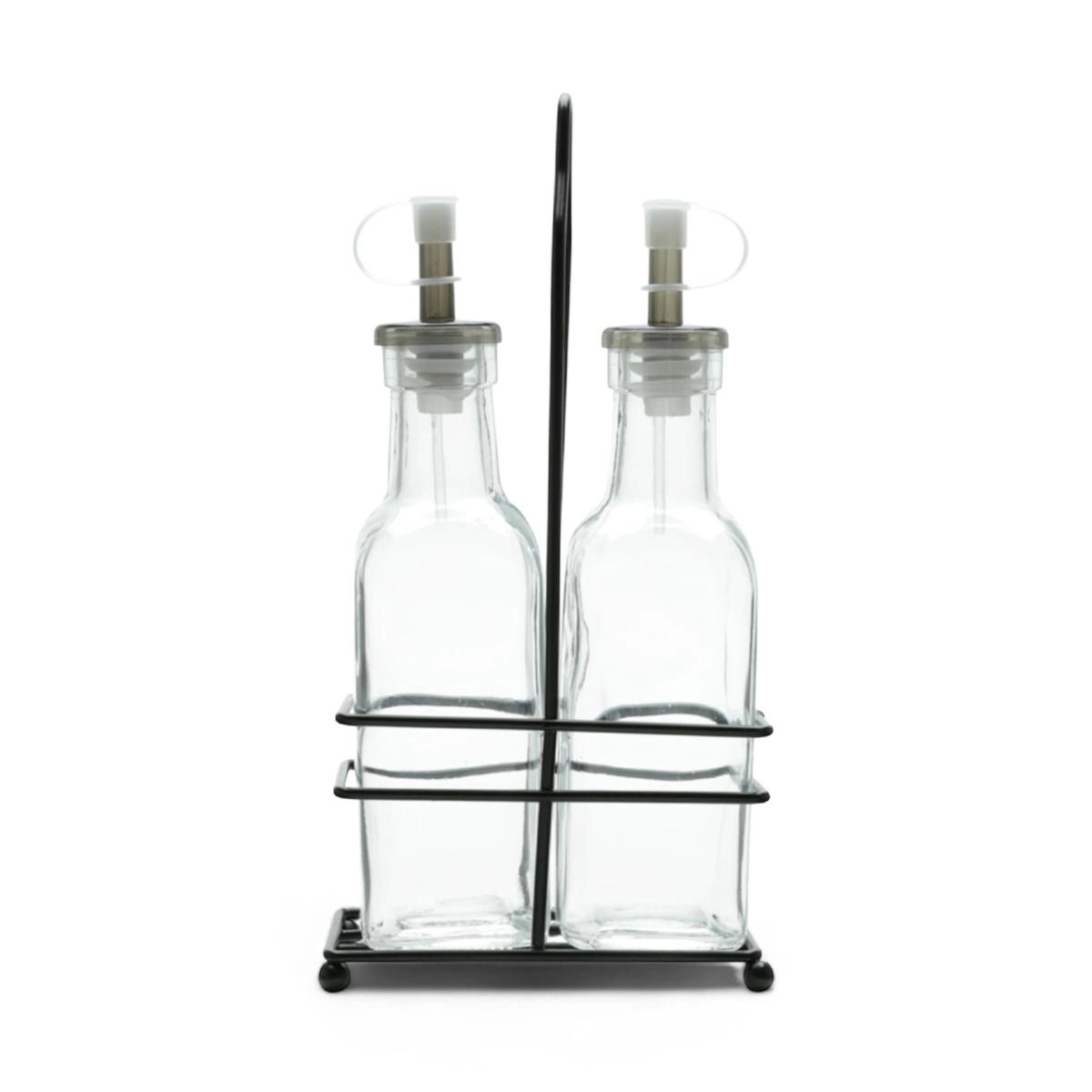 Galheteiro 7089 2pcs 200ml C/ Suporte Preto Lyor