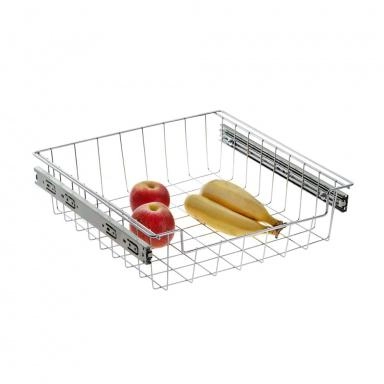 Gaveta Fruteira Deslizante Baixa Slim 370x100x380mm Cromado Aramados Schmitt