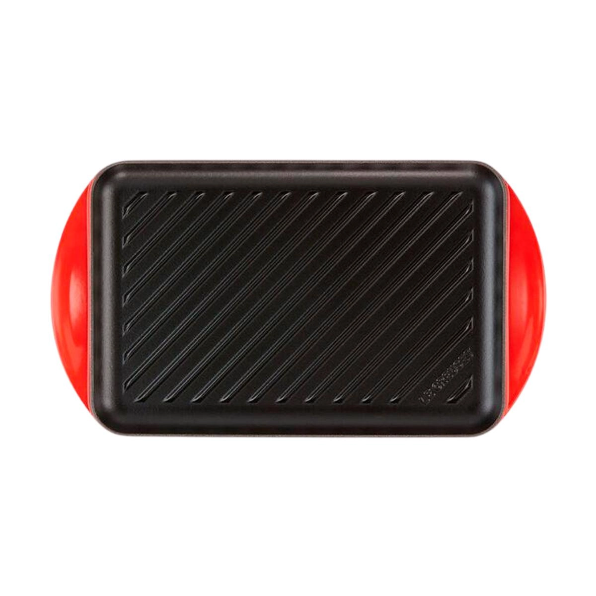 Grelha retangular rasa 32 cm TDL vermelha - Le Creuset