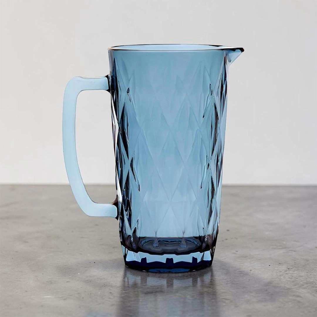 Jarra stella azul de vidro com alça 1,2l - Vista Home