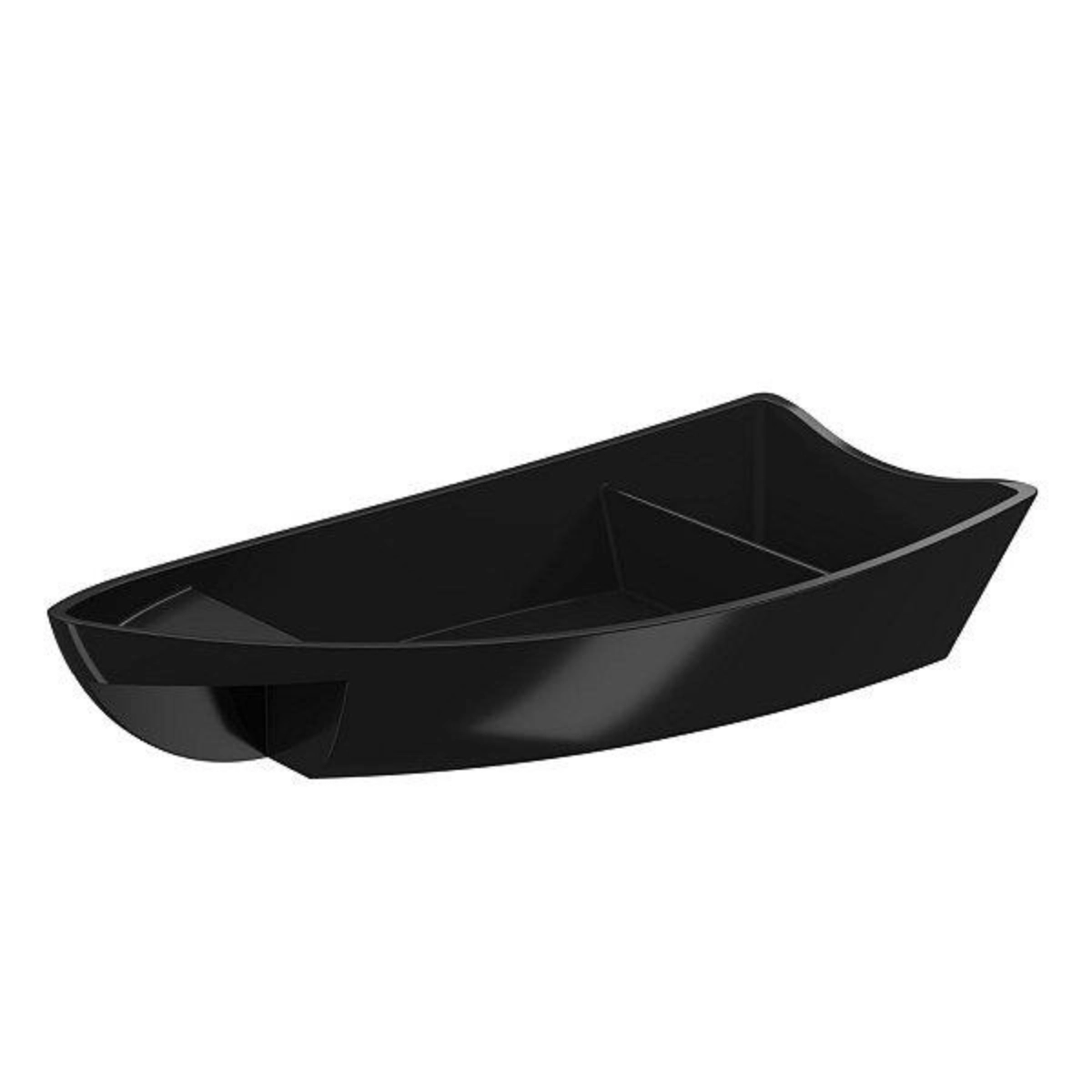 Kit 12 Barco Para Sushi Uno 28x14x5,5cm Coza- Preto