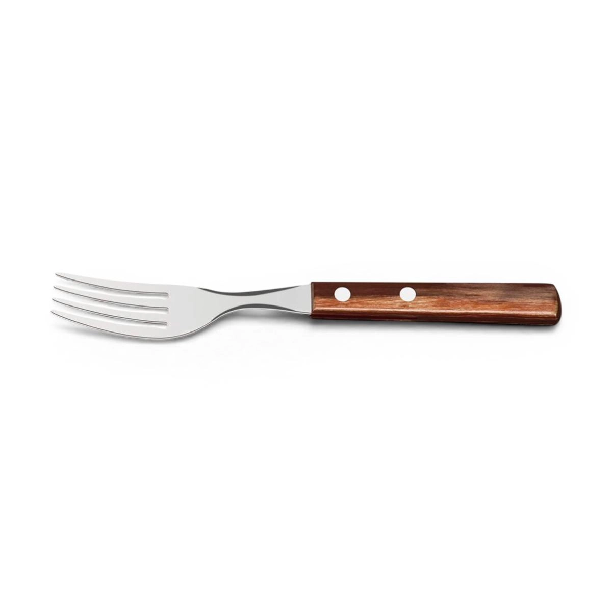 Kit garfos de mesa polywood 12 peças em aço inox com cabo madeira marrom - Tramontina