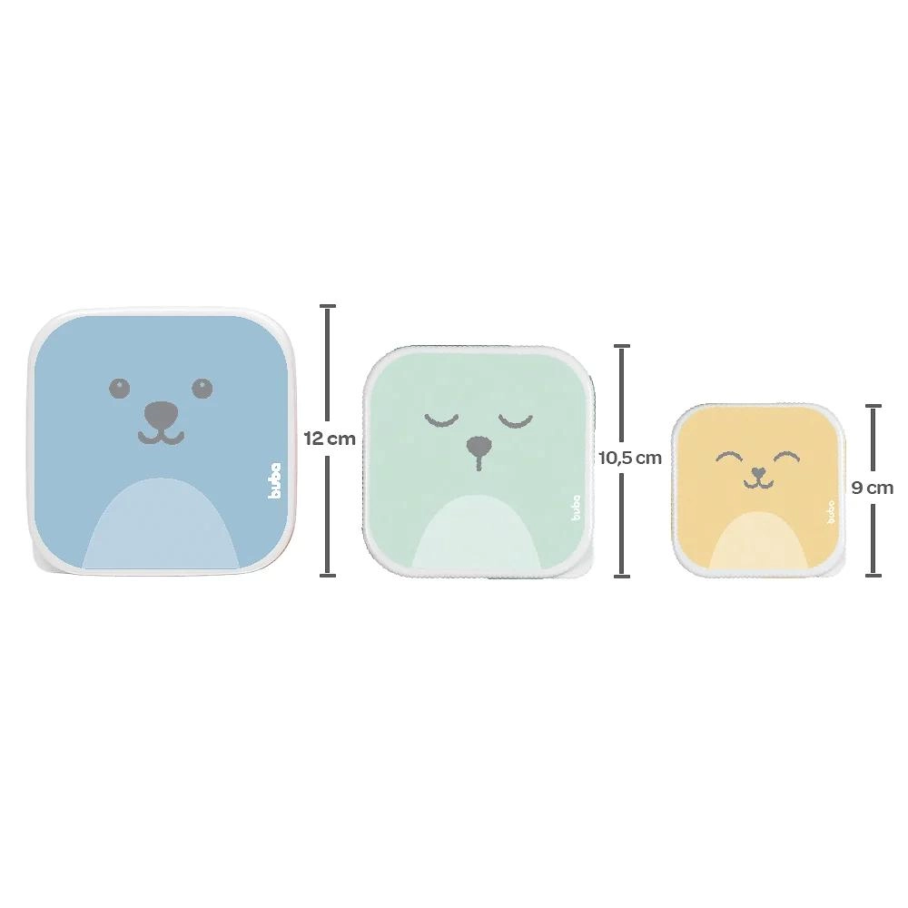 Kit 3 Potinhos Gumy Buba- Azul