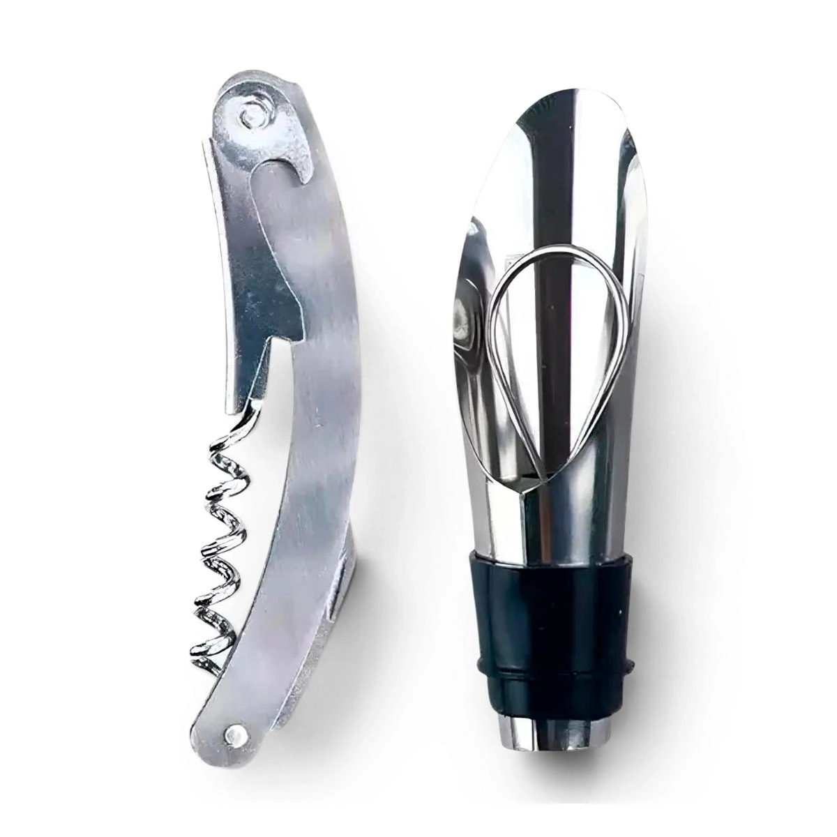 Kit para vinho inox com abridor e aerador 2 peças - Wellmix