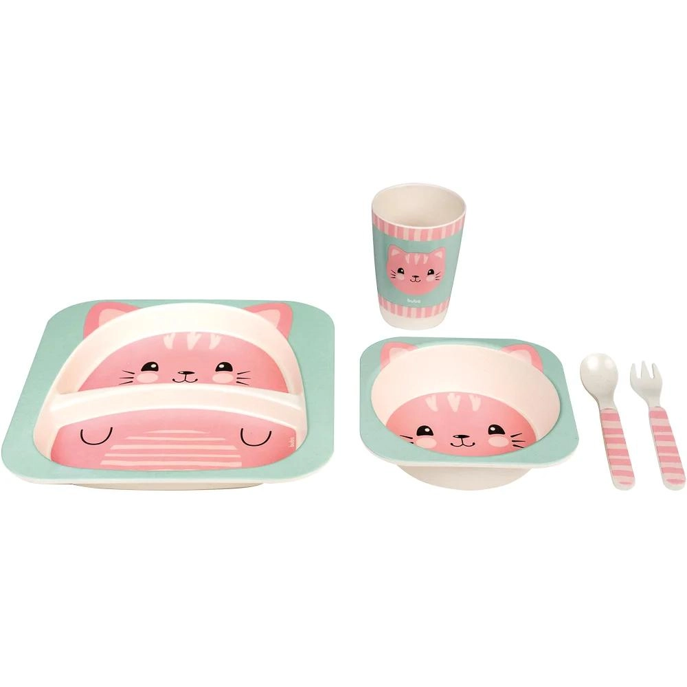 Kit Refeicao Bambu Gatinho 5pcs Buba