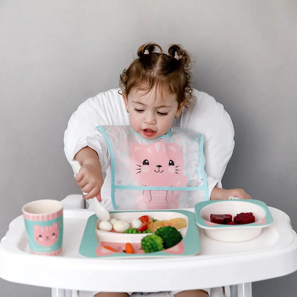 Kit Refeicao Bambu Gatinho 5pcs Buba