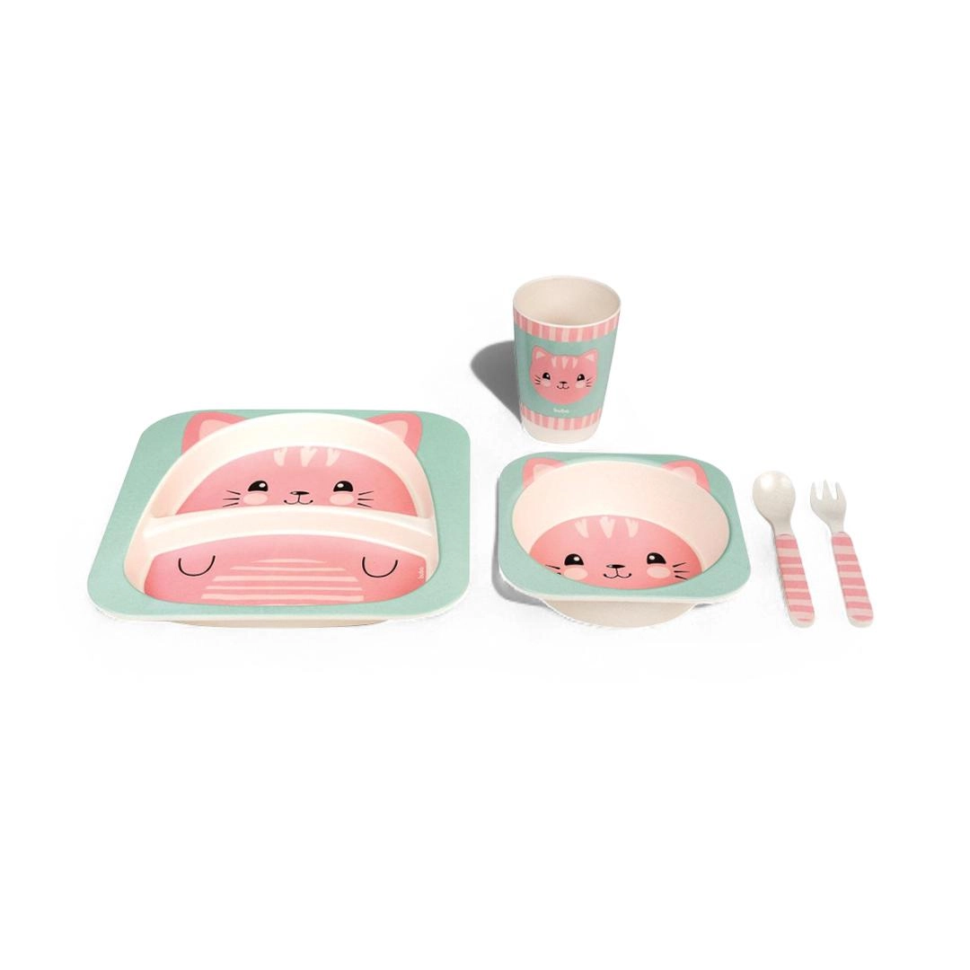 Kit Refeicao Bambu Gatinho 5pcs Buba