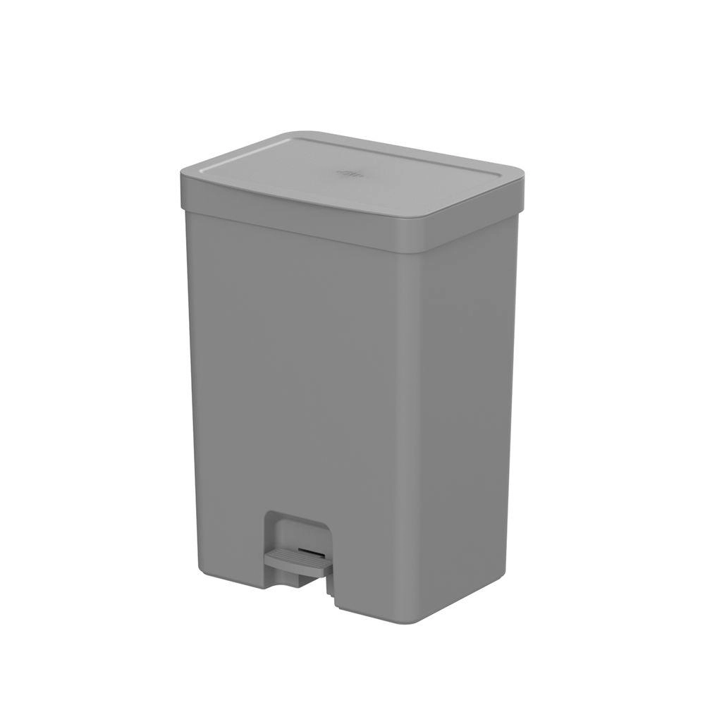 Lixeira Pedal Trium 30lts Fechado Martiplast Ou - Chumbo