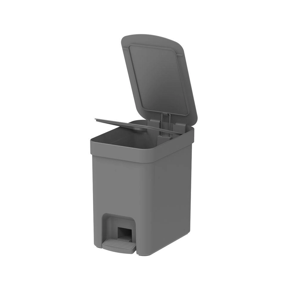 Lixeira Pedal Trium 6 Litros Fechado Martiplast Ou - Chumbo