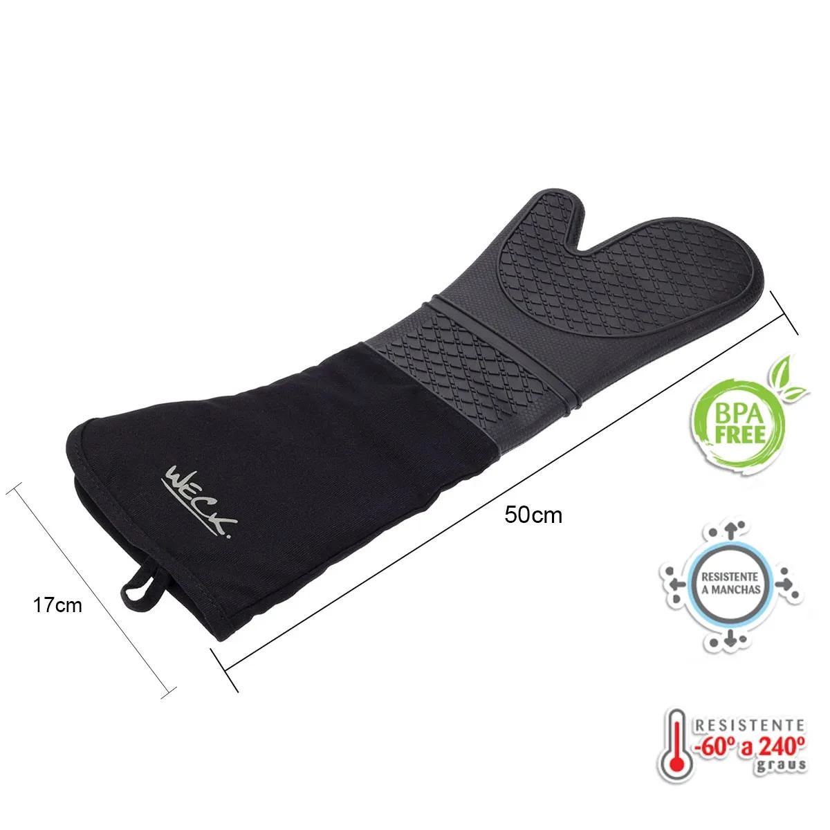 Luva Termica Profissional Silicone/Algodao 50cm Weck